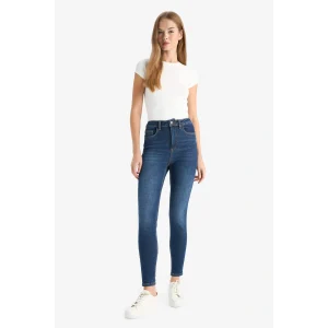 Defacto F2964AXNM34 Mavi Skinny Fit Yüksek Bel Bilek Boy Jean Pantolon