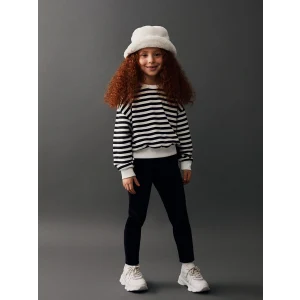 LCW Kids Siyah Beli Lastikli Basic Kız Çocuk Kadife Tayt