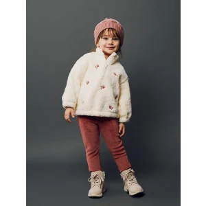 LCW baby Pembe Beli Lastikli Basic Kız Bebek Kadife Eşofman Alt