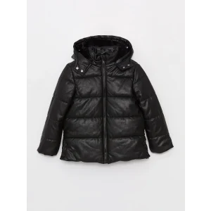 LCW Kids Siyah Kapüşonlu Kız Çocuk Şişme Mont