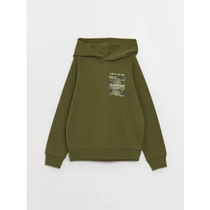 LCW Kids Yeşil Baskılı Uzun Kollu Erkek Çocuk Hoodie