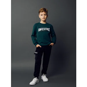 LCW Kids Siyah Beli Lastikli Erkek Çocuk Kargo Eşofman Altı