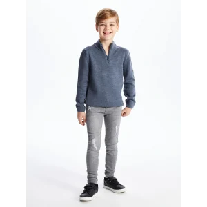 LCW Kids Gri Beli Ayarlanabilir Lastikli Erkek Çocuk Jean Pantolon