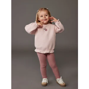 LC WAIKIKI Pembe Baskılı Kız Bebek Sweatshirt ve Tayt 2li