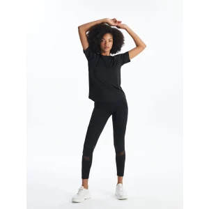 XSIDE ACTIVE Siyah Kadın Beli Lastikli Ekstra Dar Fit Düz Tayt