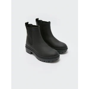 LCW STEPS Siyah Deri Görünümlü Kadın Bot