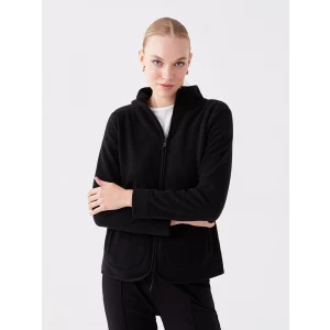 LCWAIKIKI Basic Siyah Dik Yaka Kadın Outdoor Polar