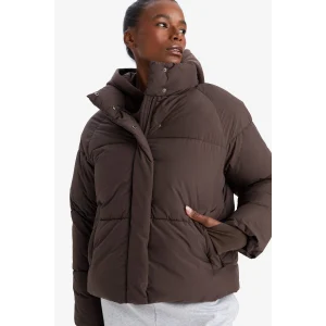 Defacto A1550AXBN192 Kahve Defactofit Su İtici Regular Fit Dik Yaka Reglan Kol Kışlık Şişme Mont