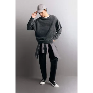 Defacto F2986AXNM40 Siyah %100 Pamuk Relax Fit Geniş Paça Kargo Cepli Jean Pantolon