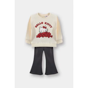 Defacto G0100A5ER238 Ekru Kız Bebek Hello Kitty 2li Takım Sweatshirt Eşofman Altı