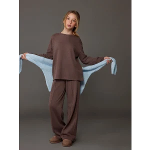 LCW Kids Kahverengi Beli Lastikli Kız Çocuk Eşofman Altı