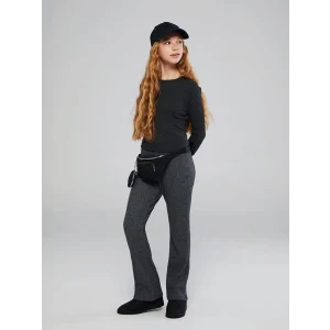 LCW Kids Gri Fitilli İspanyol Paça Kız Çocuk Tayt