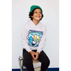 Defacto G0054A8GR400 Gri Erkek Çocuk Stumble Guys Kapüşonlu İçi Yumuşak Tüylü Sweatshirt