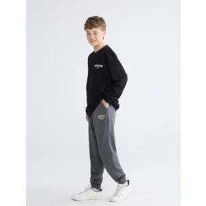 LCW Kids Antrasit Beli Lastikli Erkek Çocuk Jogger Eşofman Altı