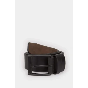 Defacto M2842AZBK27 Siyah Erkek Dikdörtgen Toka Suni Deri Jean Kemeri