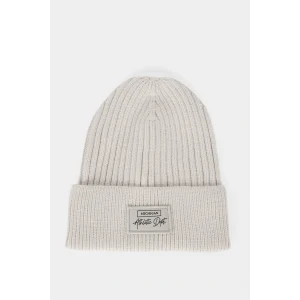 Defacto F4131AXGR150 Gri Erkek Etiket Baskılı İçi Polarlı Bere