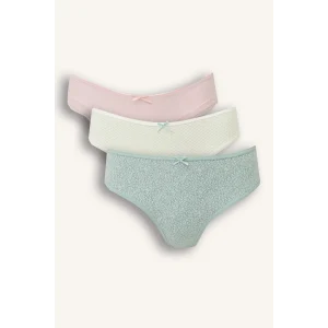 Defacto D6401AXGN50 Yeşil 3lü Brief Külot-Fall in Love