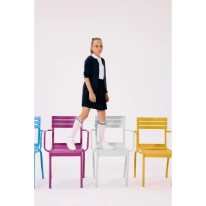 Defacto F1418A8NV253 Lacivert Kız Çocuk Okul Pileli Beli Lastikli Gabardin Şort Etek