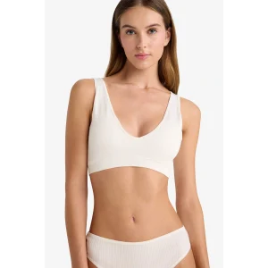 Defacto C1642AXWT46 Beyaz Çıkarılabilir Pedli Seamless Bra-Fall in Love