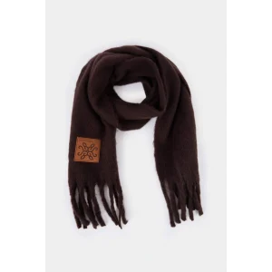 Defacto F3427AXBN201 Kahve Kadın Dokuma Etiketli Atkı