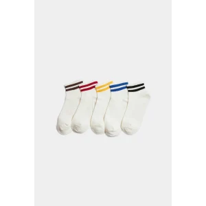 Defacto F4704A8WT1 Beyaz Erkek Çocuk 5li Pamuklu Patik Çorap