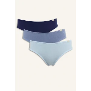 Defacto D6404AXBE572 Mavi Ribana 3lü Brief Külot-Fall in Love