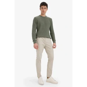 Defacto B2089AXBG766 Bej Slim Fit Dar Kesim Dar Paça Cepli Pantolon