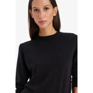 Defacto C0058AXBK27 Siyah Relax Fit Bisiklet Yaka Triko Kazak