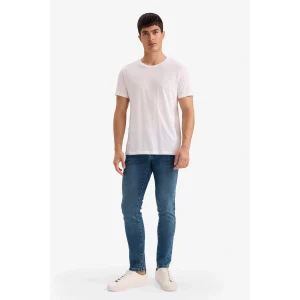 Defacto G3245AXNM34 Mavi Pedro Slim Fit Dar Kalıp Normal Bel Dar Paça Jean Pantolon
