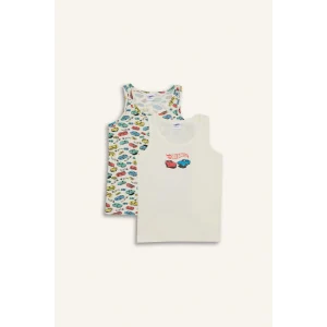 Defacto G2532A8BE423 Mavi Erkek Çocuk  2li Atlet