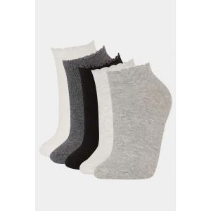 Defacto F5626AXKR1 Çok Renkli Kadın Parıltılı 5li Pamuklu Patik Çorap