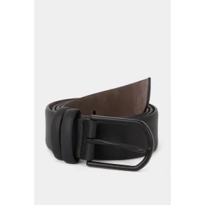 Defacto V0626AZBK23 Siyah Erkek Dikdörtgen Toka Suni Deri Jean Kemeri