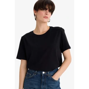 Defacto A9428AXBK81 Siyah Regular Fit Bisiklet Yaka Basic Düz Premium Kısa Kollu Tişört