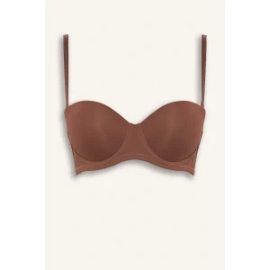 Defacto F9388AXBN307 Kahve Micro Kaplı Yarım Dolgulu Balenli Straplez Sütyen Fall in Love