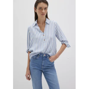 Mavi 122400-83979 Mavi Çizgili Bluz