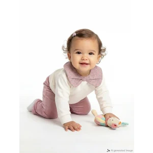 LCW baby Ekru Bisiklet Yaka Kız Bebek Sweatshirt ve Tayt 2li