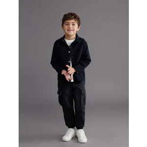 LCW Kids Siyah Beli Lastikli Erkek Çocuk Jogger Jean Pantolon