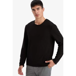 Defacto G2605AXBK81 Siyah Slim Fit Dar Kesim Bisiklet Yaka Sweatshirt