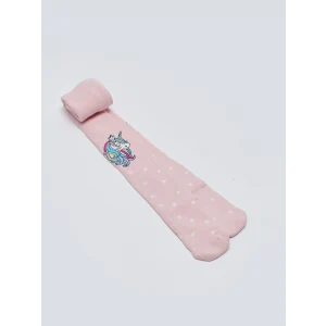 LCW Kids Pembe Desenli Kız Çocuk Havlu Külotlu Çorap