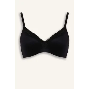 Defacto G4698AXBK81 Siyah Dantel Detaylı Saten Kaplı Pedli Balensiz Tişört Bra