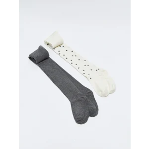 LCW Kids Ekru Kız Çocuk Külotlu Çorap 2li