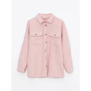 LCW Kids Pembe Basic Uzun Kollu Kız Çocuk Gömlek Ceket