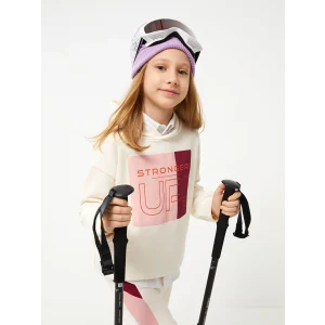 LCW Kids Pembe Kapüşonlu Baskılı Uzun Kollu Kız Çocuk Sweatshirt