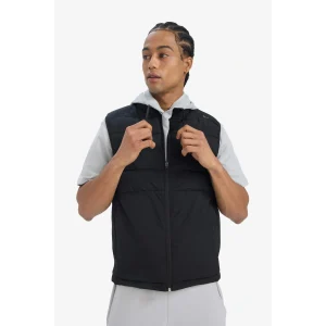 Defacto E9215AXBK81 Siyah Su İtici Rüzgar Geçirmez Slim Fit Dar Kesim Fermuarlı Cepli Şişme Yelek