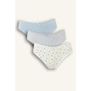 Defacto F3063AXBE302 Mavi 3lü Brief Külot