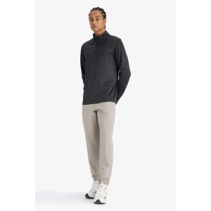 Defacto F1288AXGR317 Gri Slim Fit Dar Kesim Fermuar Cepli Dokuma Sporcu Jogger Eşofman Altı