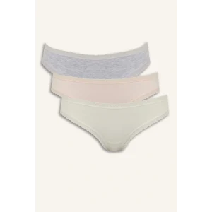 Defacto F2190AXGR93 Gri Dantel Detaylı 3lü Brazilian Külot