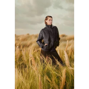 Defacto F5483AXBK27 Siyah Afra x DeFacto Dad Fit Fermuarlı Suni Deri Mont