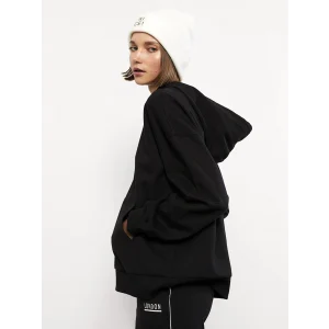 LCW Vision Siyah Kapüşonlu Düz Uzun Kollu Kadın Sweatshirt