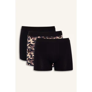 Defacto G3839AXBK81 Siyah Regular Fit Desenli 3lü Boxer